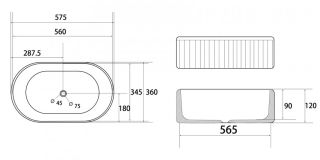 Раковина ABBER Bequem AC2116MW 57см белый матовый